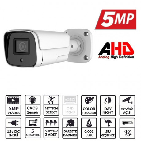 EZCOOL EZ-4040HD 5MP 3.6MM LENS AHD BULLET KAMERA