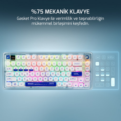 GamePower Gasket Pro X RGB Wireless/Bluetooth/Kablolu Mekanik Hot-Swap Yağlı Switch Gasket Gaming Klavye