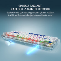 GamePower Gasket Pro X RGB Wireless/Bluetooth/Kablolu Mekanik Hot-Swap Yağlı Switch Gasket Gaming Klavye