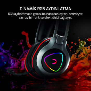 GAMEPOWER RANGER  SİYAH 7.1 RGB GAMING KULAKLIK