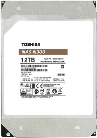 12TB TOSHIBA N300 7200RPM SATA 256MB HDWG51CUZSVA