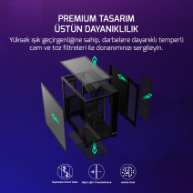 GAMEPOWER WARCRY TOPGLASS 4XARGB KASA 650W BLACK