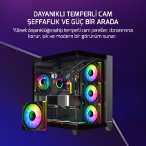 GAMEPOWER WARCRY TOPGLASS 4XARGB KASA 650W BLACK
