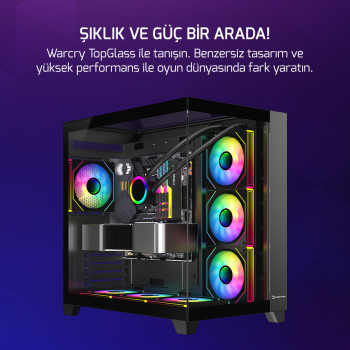 GAMEPOWER WARCRY TOPGLASS 4XARGB KASA 650W BLACK
