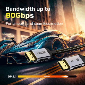 UNITEK DISPLAY PORT 2.1 KABLO 1MT 16K C1626GY01-1M)