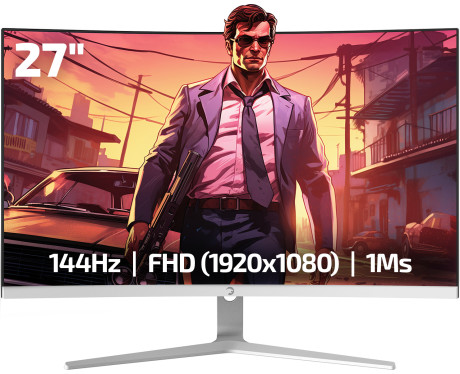 27 GAMEPOWER VIVID F20 CURVED 1MS 144Hz MONITOR WHITE