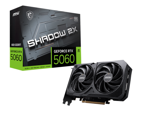 MSI VGA GEFORCE RTX 5060 TI 8G SHADOW 2X OC PLUS RTX5060 TI 8GB GDDR7 128B DX12 PCIE 5.0 X16 (3XDP 1XHDMI)