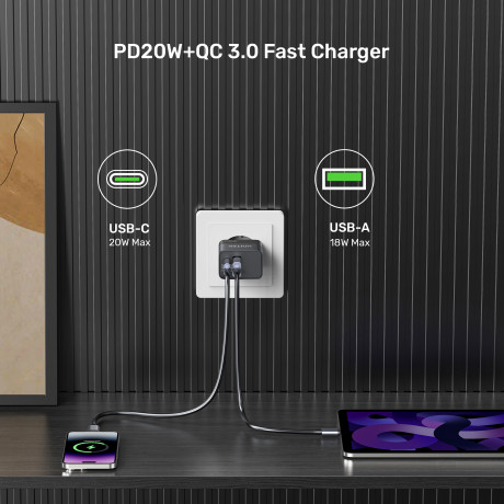 Unitek 20W Hızlı Şarj Adaptörü 1*USB-C (P1124ABK-EU)