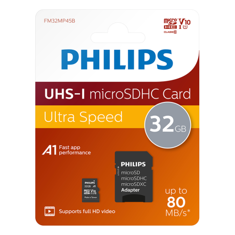 PHILIPS 32GB MICRO SDXC 80 MB/S C10 FM32MP45B/00