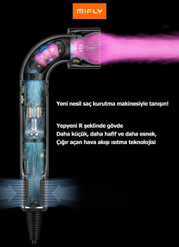 MIFLY SUPER HD18 HAIRDRYER PEMBE SAC KURUTMA