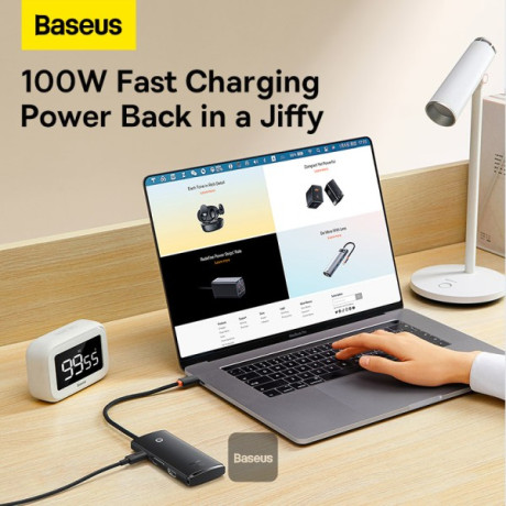 BASEUS LITE 6 IN1 TYPE-C HUB - SIYAH