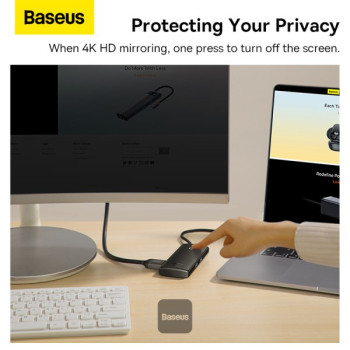 BASEUS LITE 6 IN1 TYPE-C HUB - SIYAH