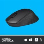 LOGITECH M330 SESSİZ KABLOSUZ USB OPTİK MOUSE SİYAH 910-004909 - Görsel 2